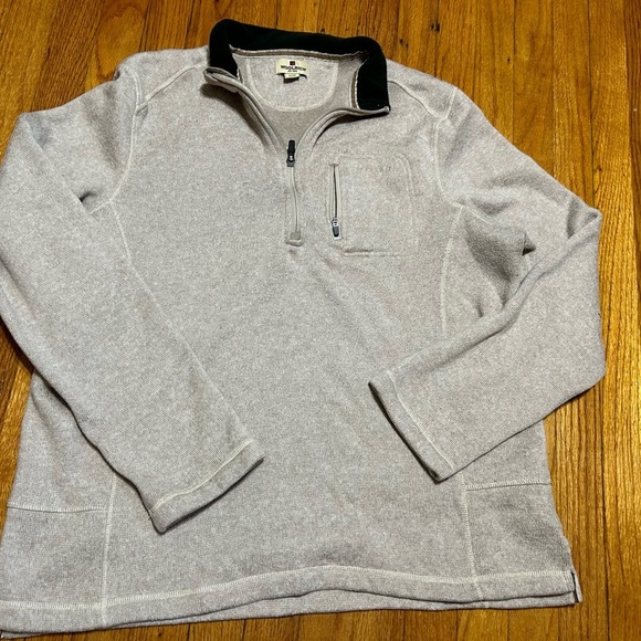 Men's Woolrich XL Fleece Cream/Oatmeal 1/4 zip Pull Over Sweater / Jacket - Picture 2 of 8